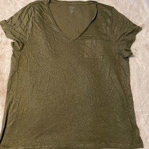 J Crew Linen T-Shirt with pocket - Like New